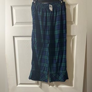 New with Tag Pendleton Green Plaid Capri Pajamas Pants, Size Small